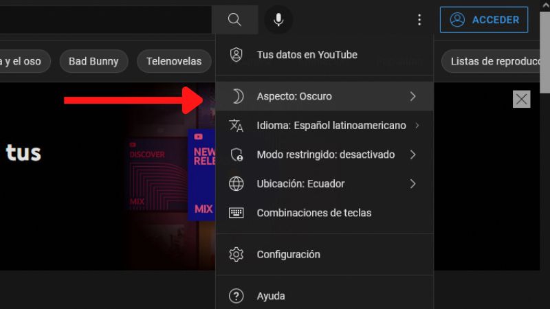 Como Poner YouTube en Modo Oscuro como poner modo oscuro en pc